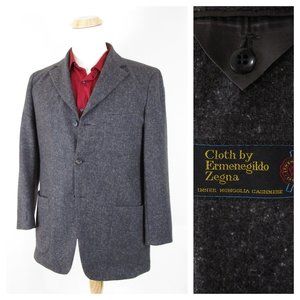 Windsor Ermenegildo Zegna Gray Tweed Inner Mongolia Cashmere Sport Coat Size 38R